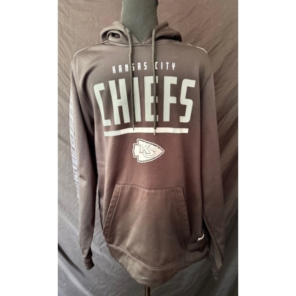 NFL Team Apparel Zubaz Kansas City Chiefs Hoodie Mens Medium Black Zebra Print
